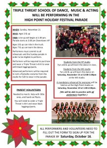 Dance Studio Holiday Parade Flyer 2021